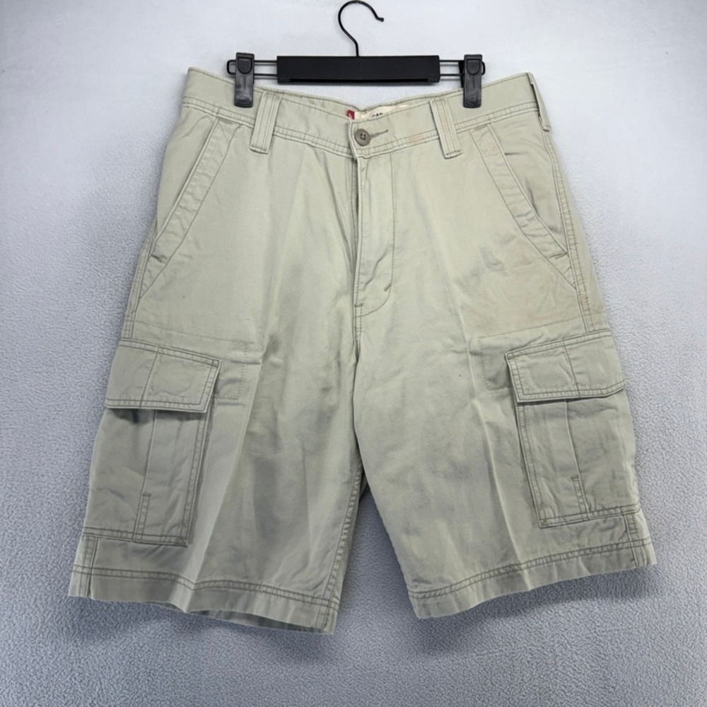 Vintage Levis Shorts Men's 31 Beige Tan Cargo Thick Heavyweight Red Tab Military